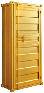 riess-ambiente Hochschrank GLOBETROTTER 180cm gold - Eisen, Mango, Container, Upcycling, Stauraum (Einzelartikel, 1-St) Handmade Aktenschrank - ideal für Industrial Büros & Arbeitszimmer