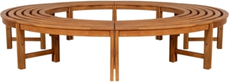 TPFGarden Baumbank Nelly (Runde Baumbank aus massivem, wetterfestem Teakholz), Maße (TxBxH): 45 x 250 x 45 cm - Farbe: braun