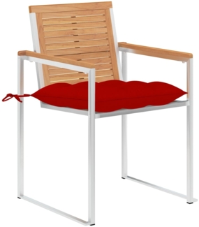 vidaXL Gartenstühle 4 Stk. mit Kissen Massivholz Teak 3078575