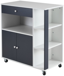 VINGLI Küchenwagen Servierwagen mit Rollen, Arbeitsplatte, Schubladen