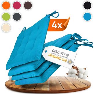 Gräfenstayn Stuhlkissen Sitzkissen 40x40cm Haltebänder Indoor Outdoor, robustes Sitzkissen für Indoor & Outdoor, mit Haltebändern