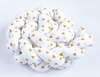 Loolay Nestchenschlange Geflochtenes Kissen Zierkissen Dekokissen Bettumrandung HERZ Beige, (Zugluftstopper Zugluft Schlange Wickeltischumrandung Babybett Kinderzimmer Schutz, Wohndeko Bettschlange 100 150 200 300 400 cm & Länge auf Anfrage), Zugluftst...