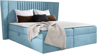 Boxspringbett 'Sagaru' Hellblau 180x200 cm