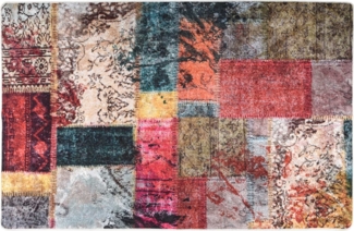 vidaXL Teppich Waschbar Patchwork 80x150 cm Mehrfarbig Rutschfest 337964