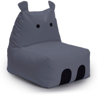 LUMALAND 'Animal Line Hippo' Kindersitzsack, indoor & outdoor, Polyester grau, 200 l
