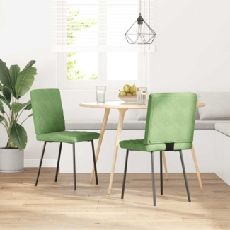 vidaXL Esszimmerstühle 2 Stk. Hellgrün Samt 4101106