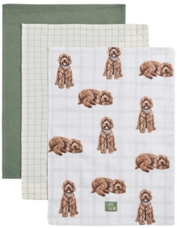 Next Geschirrtuch Geschirrtücher mit Labradoodle Louie im 3er-Set, (3-tlg)