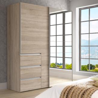 FORTE Winn 2 Kleiderschrank, Holzwerkstoff, Beige, 170,3 x 200,5 x 61,2 cm