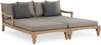 Daybed Bali aus Teakholz, Grau