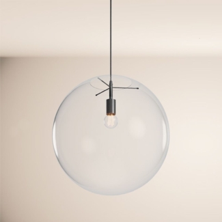 s.luce Orb Glaskugel Galerieleuchte 500cm Aufhängung Schwarz Klar Ø 40cm