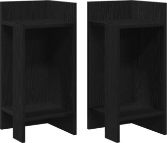 vidaXL Beistelltische 2 Stk. mit Ablage Schwarz 25,5x27x60 cm 858545