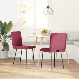 vidaXL Esszimmerstühle 2 Stk. Weinrot Samt 4101138
