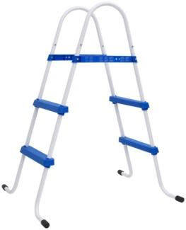 vidaXL Pool-Leiter, für Pools bis 84 cm Höhe, Stahl Blau/Weiß