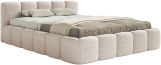Selsey 'Cloudy Low' Polsterbett 180x200 cm, wasserabweisende Chenille, Hellbeige