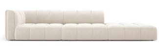 Micadoni Modulares Sofa Serena 4-Sitzer offene Seite Rechts Samtstoff Hellbeige