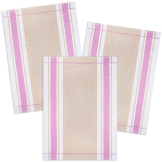 Kracht Geschirrtuch Wildblumen, (Set, 3-tlg, 3-teilig), Geschirrtücher ca. 50 x 70 cm Halbleinen Jacquard