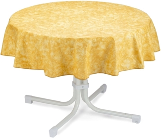 Tischdecke rund 130cm gelb-marmoriert