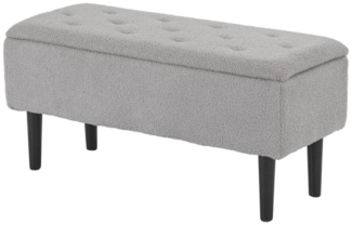 HOMCOM Sitzbank mit Klappdeckel, Samtoptik, Truhenbank (Polsterbank, 1-St, Bettbank), für Wohnzimmer, Grau