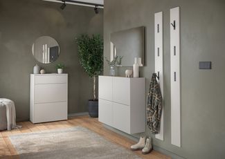 Germania Mehrzweckschrank 1932-605 GW-Binetto, in Kaschmir/Eiche, mit Push-to-Open Funktion, 97 x 79 x 27 cm (BxHxT)