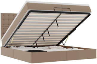 vidaXL Ottoman-Bett mit Matratzen Cappuccino 200x200cm Kunstleder 3313025