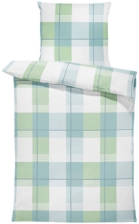 One Home Bettwäsche Modern, Biber, 2 teilig, kariert, kuschelig flauschig warm weich Winter Normalgröße