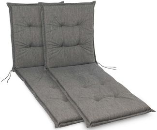 sunnypillow Liegenauflage Polsterauflagen für Gartenliege 190 x 60 x 9cm, 2 Stück Grau UV-Lichtecht