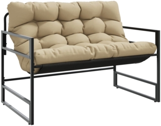 vidaXL Gartenbank mit Kissen Taupe 113 cm Stahl 4009300