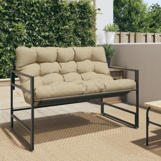 vidaXL Gartenbank mit Kissen Taupe 113 cm Stahl 4009300