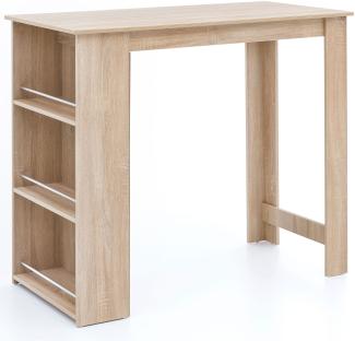 KADIMA DESIGN Küchentresen GANDER - Moderner Edelstahl Stehtisch mit 3 Fächern und großer Ablagefläche. Farbe: Beige