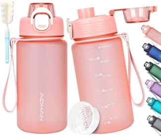 AOHAN Trinkflasche 600ml BPA Frei Sport Kohlensäure Auslaufsicher Pink
