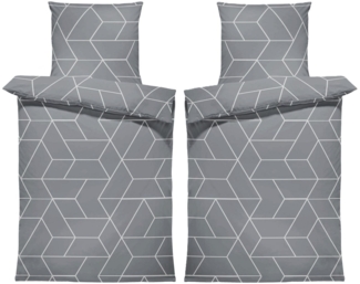 One Home Bettwäsche Jack, Biber, 4 teilig, geometrisch, kuschelig flauschig warm weich Winter Normalgröße