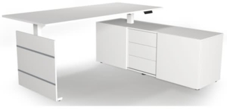 Kerkmann Sitz-/Stehtisch Move 3 180x80x72-120 mit Sideboard weiß