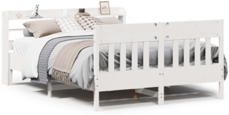 vidaXL Massivholzbett ohne Matratze Weiß 120x200 cm Kiefernholz 3307009