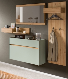 Garderobe Set 4-tlg. Borga in salbei und Eiche 205 cm