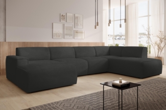 AX LIVING XXL Sofa U Form Didim Grau 415cm breit modern & großzügig R