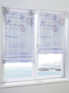 Rollo Raffrollo, heine, transparent, Ösen mit Fensterhaken