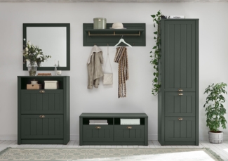 Ascot Garderobe Dielen Set Flurgarderobe 5-teilig 283cm grün Landhaus