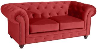 Sofa 2-Sitzer Kathe Bezug Samtvelours Buche nussbaum dunkel / ziegel 22512