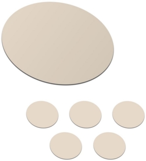 MuchoWow Glasuntersetzer Beige - Unifarben, Zubehör für Gläser, 6-tlg, Getränkeuntersetzer, Rund, Tassenuntersetzer Kork, 10x10 cm