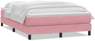 vidaXL Boxspringbett mit Matratze Rosa 140x210 cm Samt 3315926