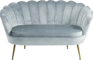 Muschelsofa Samt Hellgrau Couch Sofa Lounge Couchgarnitur Polstersofa