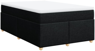 vidaXL Boxspringbett mit Matratze Schwarz 120x200 cm Stoff 3285368