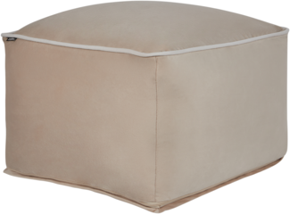 Pouf DAREYN Sandbeige Samtstoff 50 cm 50 cm