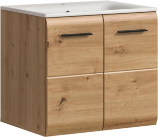 INOSIGN Waschbeckenunterschrank (2-St) Florenz, Waschtisch inkl. Waschbecken, Artisan Oak NB, 60 cm breit