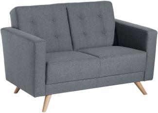 Sofa 2-Sitzer Karisa Bezug Flachgewebe Buche natur / denim 21922