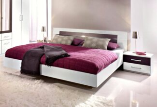 rauch Bettanlage Doppelbett Futonbett BURANO in schwebender Optik, (Set, 3-tlg), und abgesetztem Kopfteil mit 2 Nachttischen MADE IN GERMANY