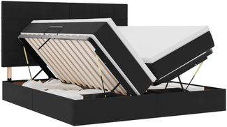 vidaXL Bett mit LED-Lichtleisten Schwarz 180 x 200 cm Samt 3372883