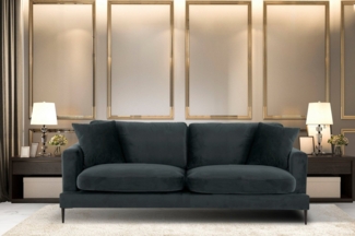 Leonique 3-Sitzer Cozy elegantes Designsofa, Maße B/T/H: 211/97/80 cm, mit losen Kissen und Metallbeinen