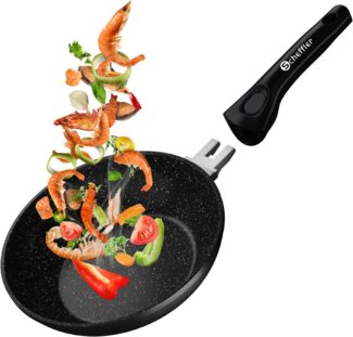 Scheffler Pfannen-Set Bratpfanne 20cm Abnehmbarer Griff Pfannen Induktionsgeeignet, Aluminium, Induktionsgeeignet