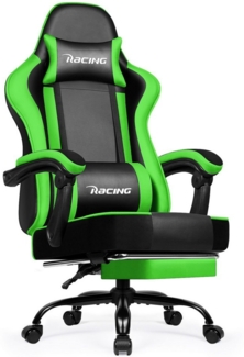 Hiazurm Gaming-Stuhl Gaming Stuhl, Bürostuhl Ergonomisch, Gaming Chair (Gaming Sessel Gepolstert mit Fußstütze,Klappbare gepolsterte Armlehnen, Gamer Stuhl Wippfunktion,Gaming Stuhl 150 kg Belastbarkeit), Bürostuhl Chefsessel Wippfunktion bis zu 170